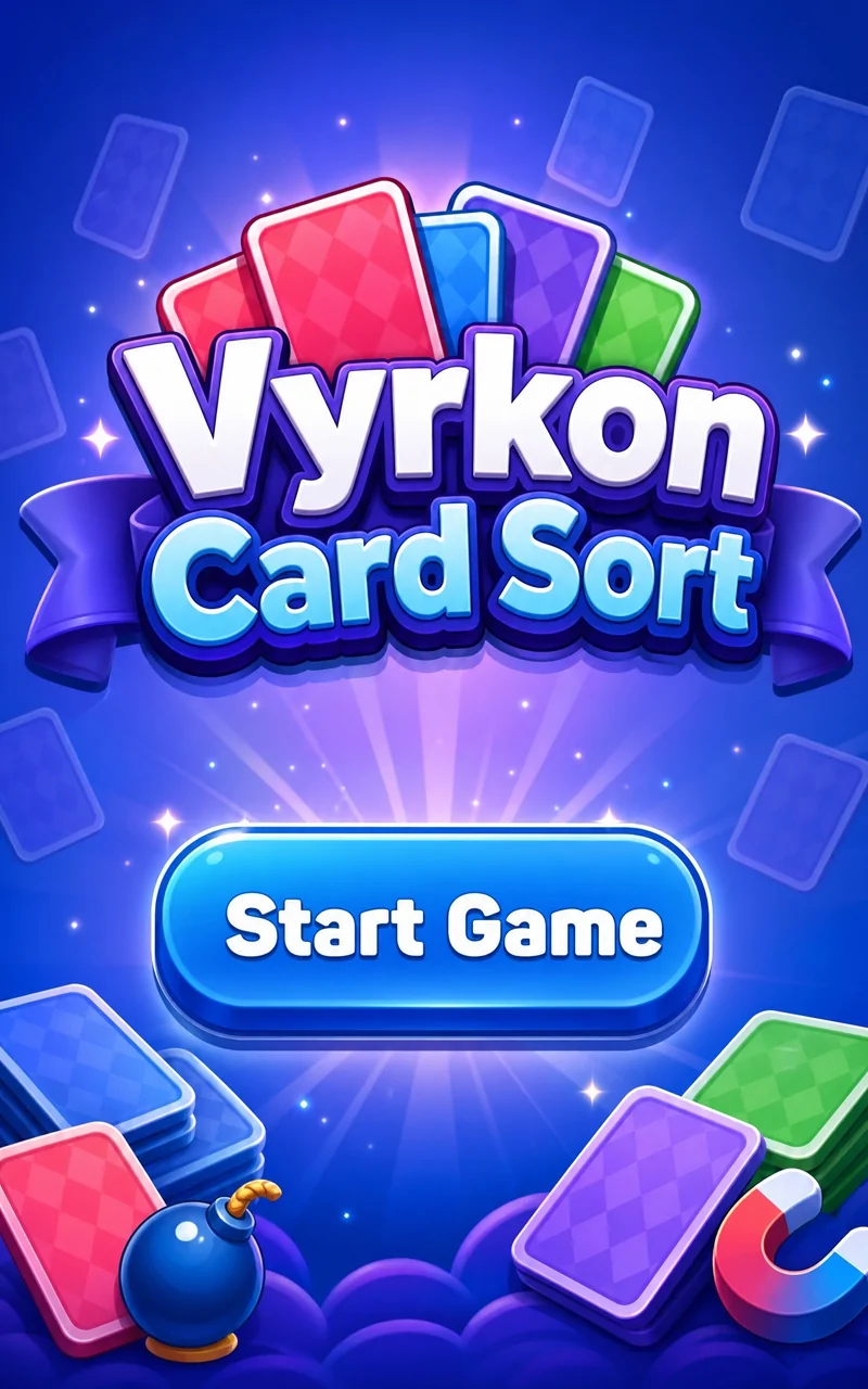Vyrkon Card Sort start screen